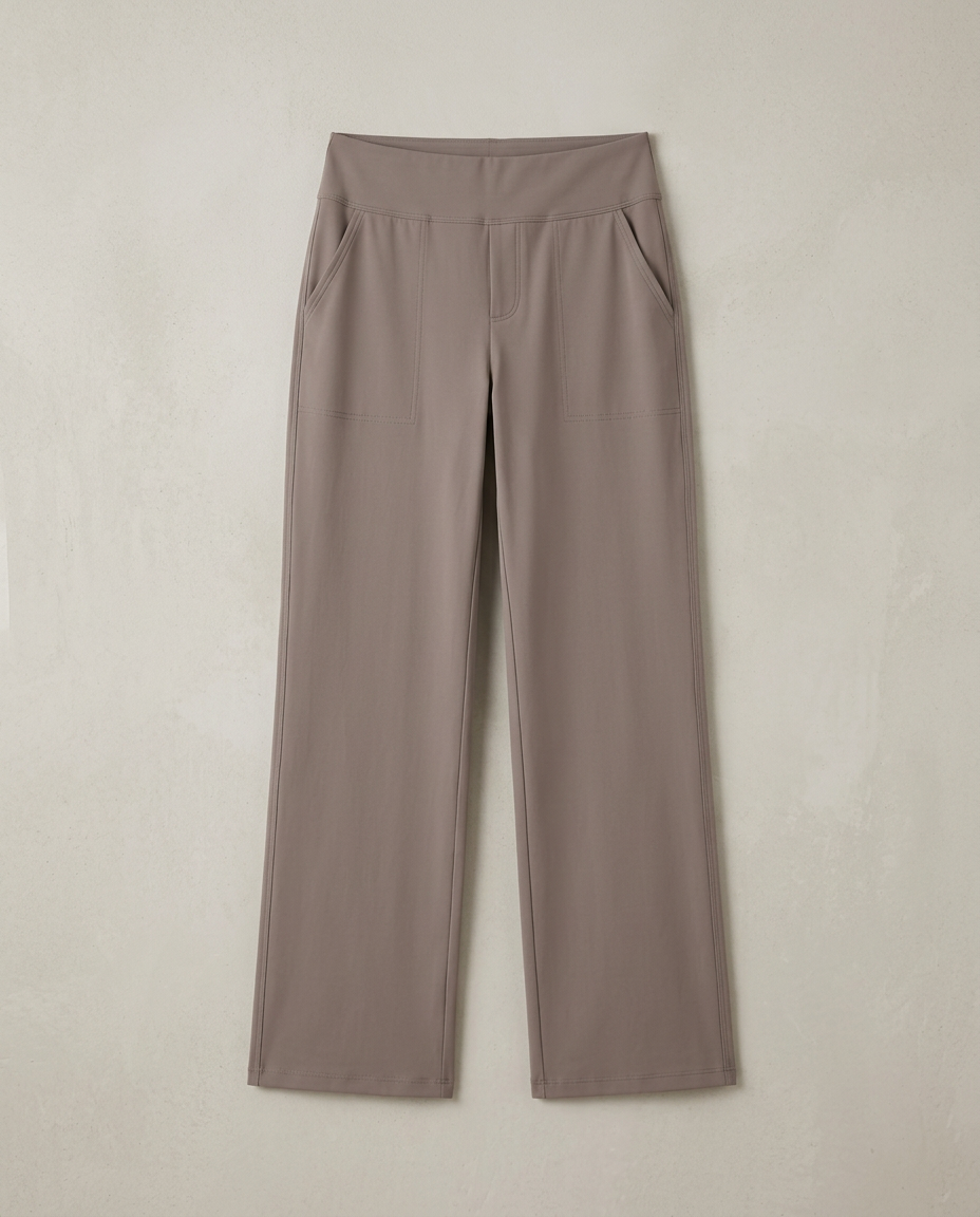 Bella Novelle broek met elastische taille in taupe, productfoto
