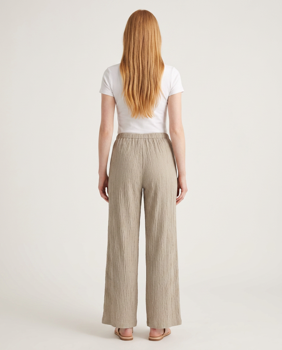 Bella Novelle wijde broek crinkle, achteraanzicht