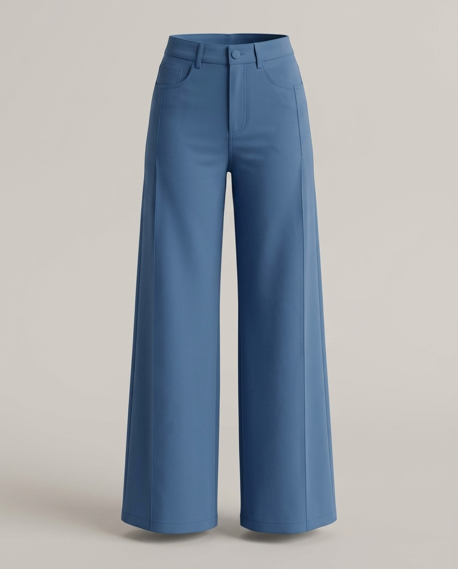 Broek met wijde pijpen in blauw - productfoto