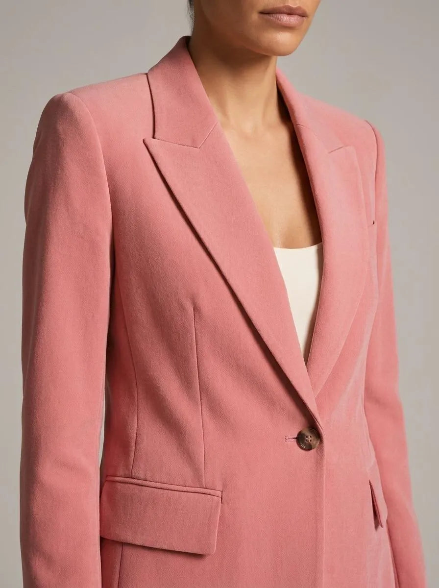 Bella Novelle Broekpak V-Hals Blazer - detail revers