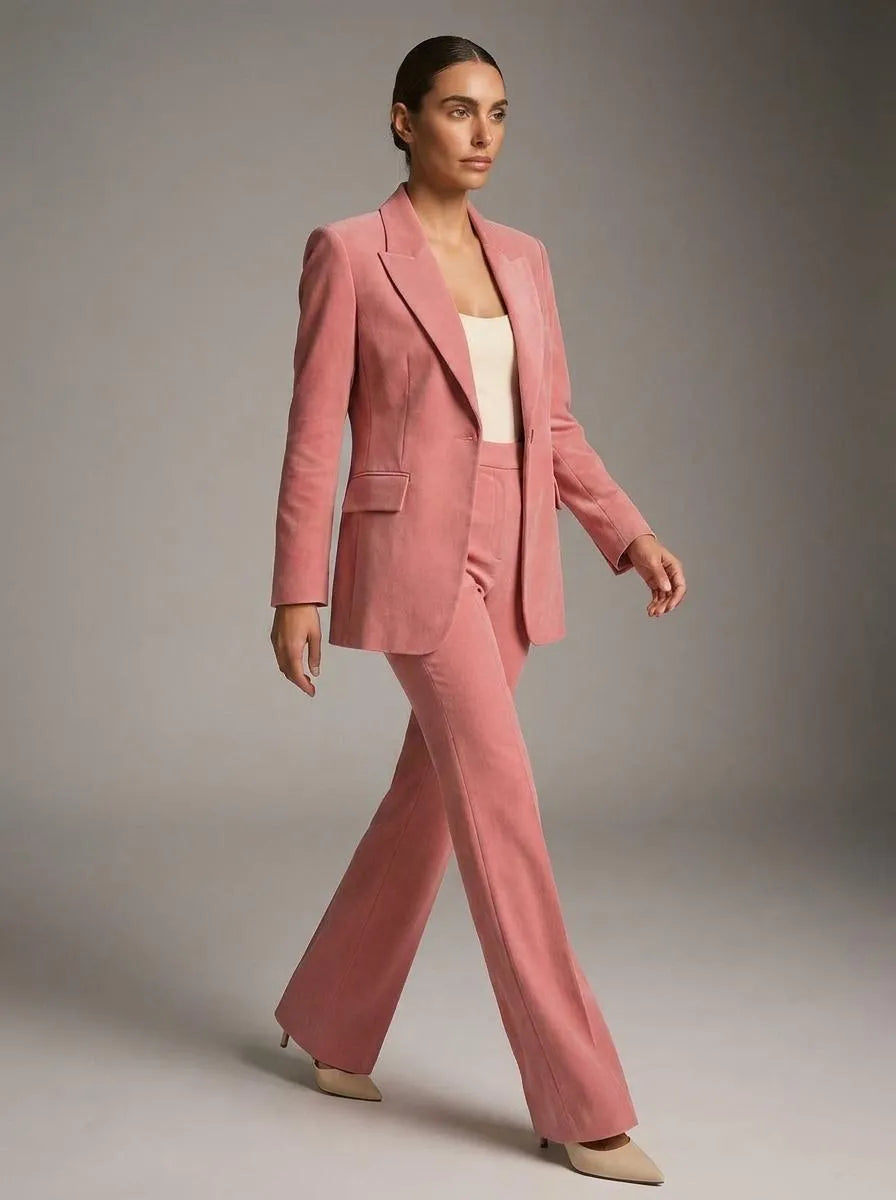 Bella Novelle Broekpak V-Hals Blazer - volledige lengte