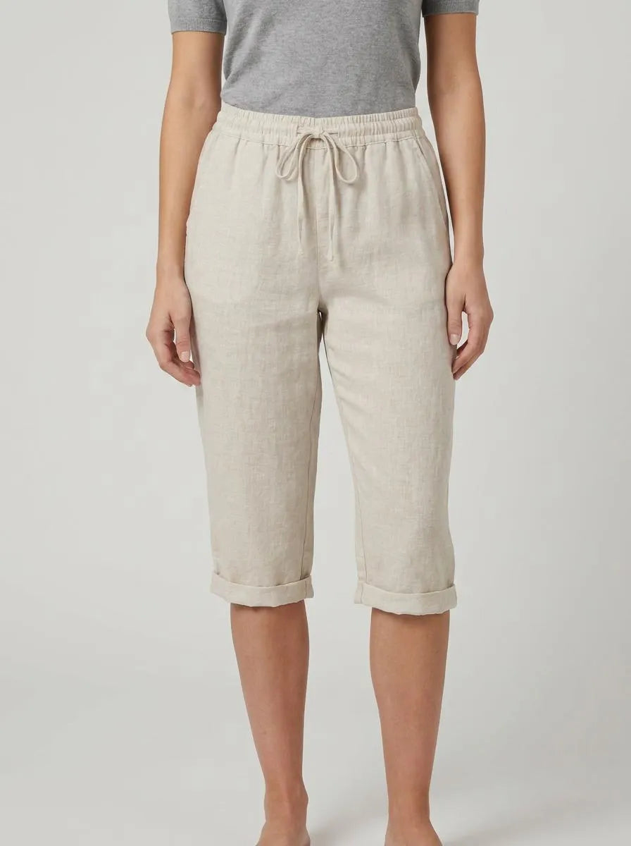 Bella Novelle Capri Broek Elastische Taille - vooraanzicht