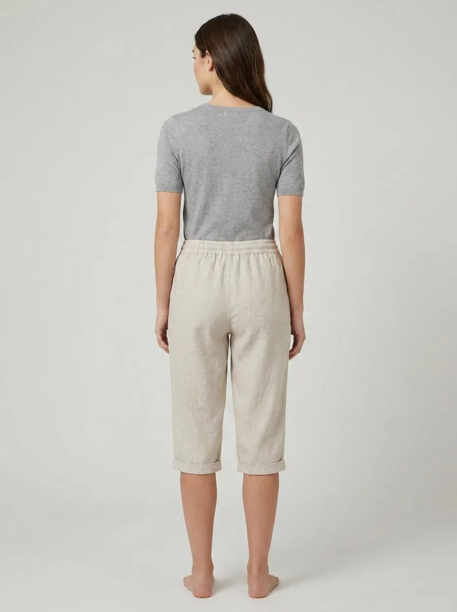 Bella Novelle Capri Broek Elastische Taille - achteraanzicht