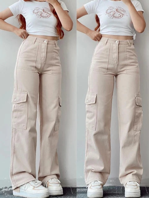 Bella Novelle cargo jeans voor dames, vooraanzicht