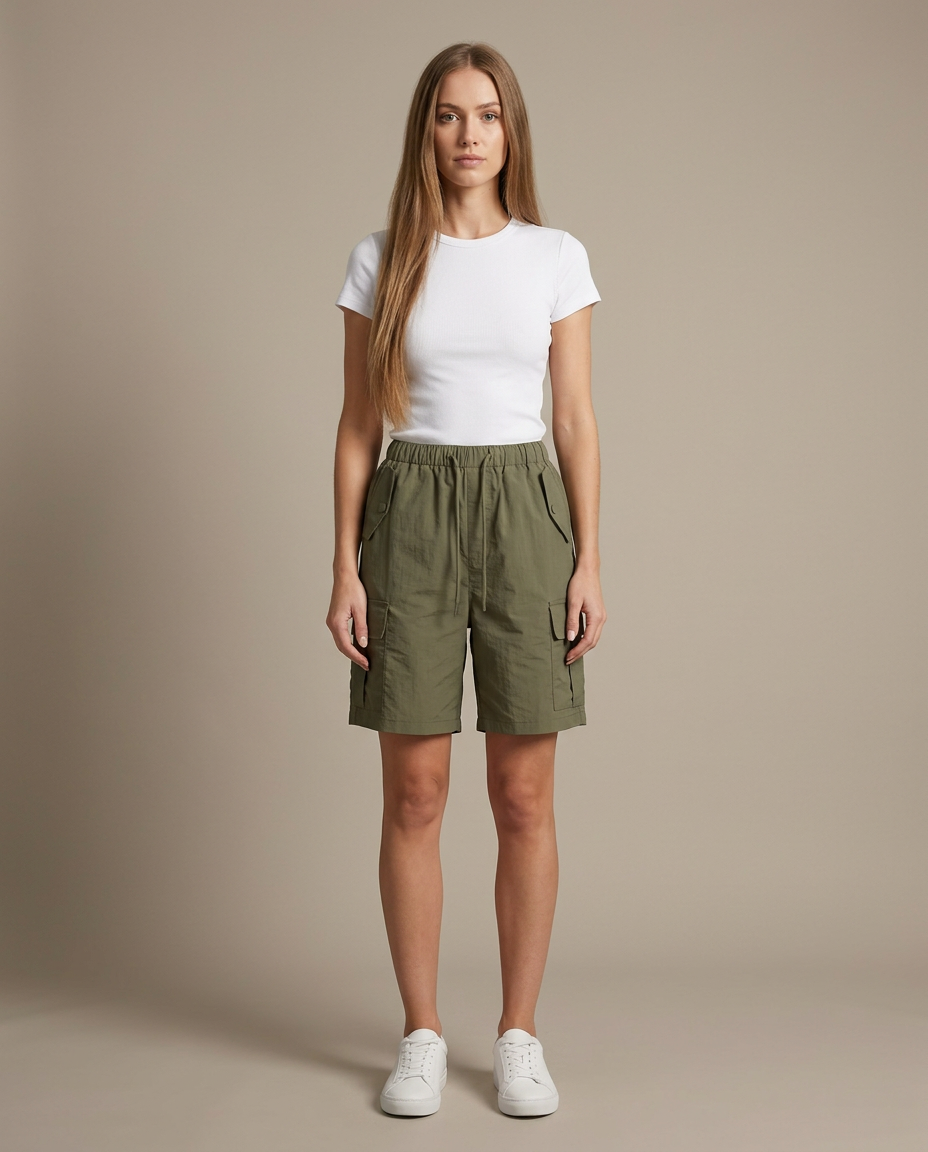 Bella Novelle cargo-short in olijfgroen