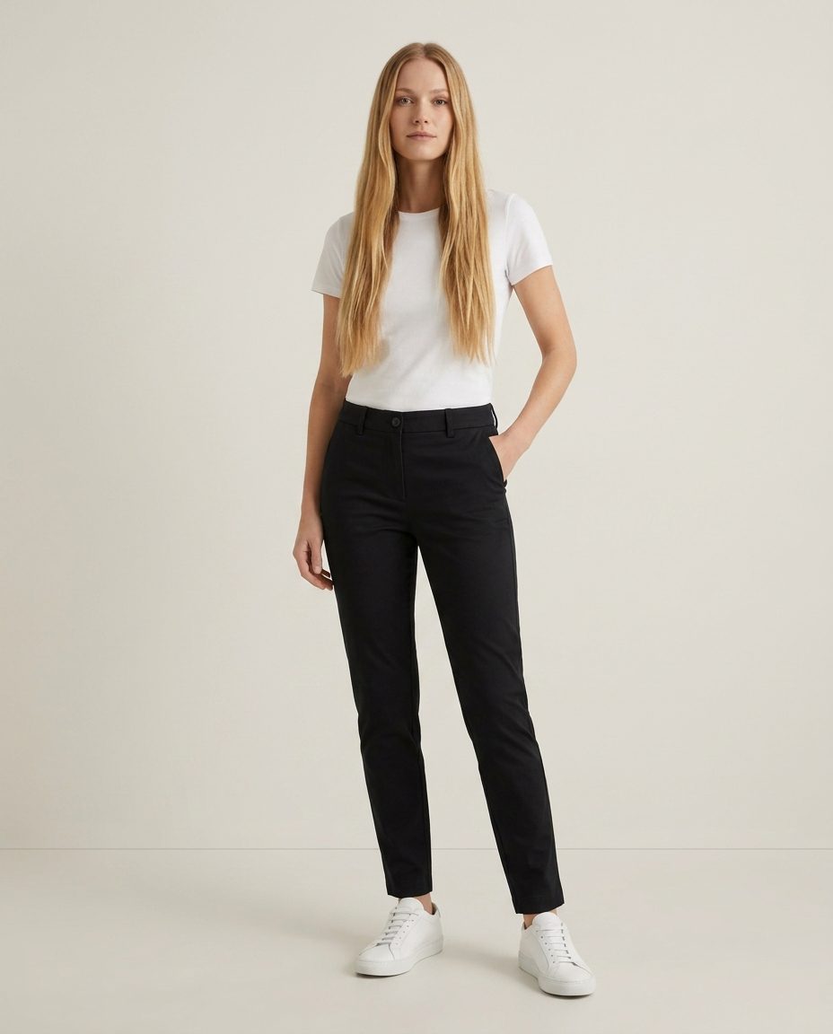Chino broek in zwart - staande pose
