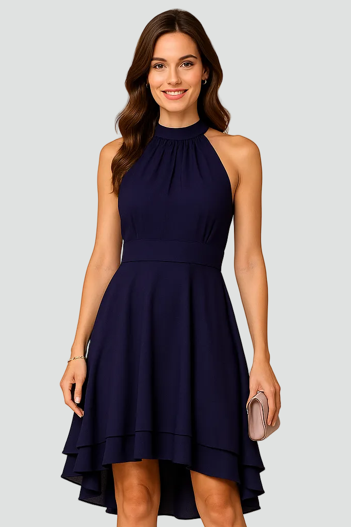 Bella Novelle cocktailjurk in Donkerblauw