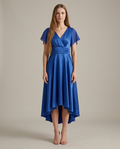 Cocktailjurk blauw vooraanzicht