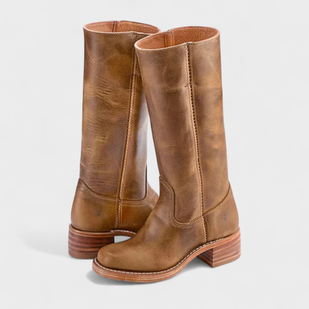 Bella Novelle western cowboylaarzen voor dames in lichtbruin