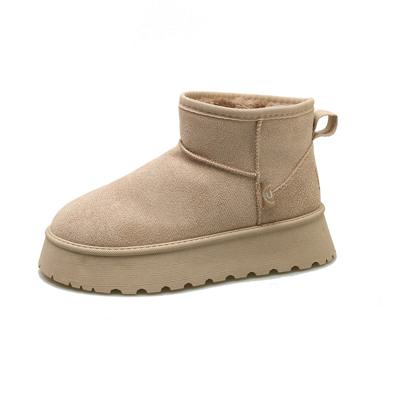 Bella Novelle platform enkellaarsjes suèdelook in beige
