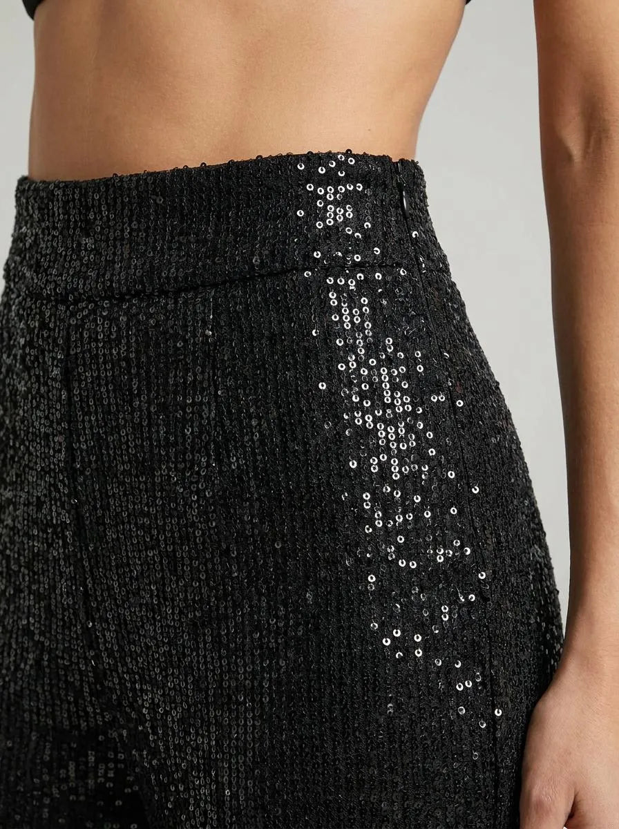 Bella Novelle Flare Broek Pailletten - detail taille