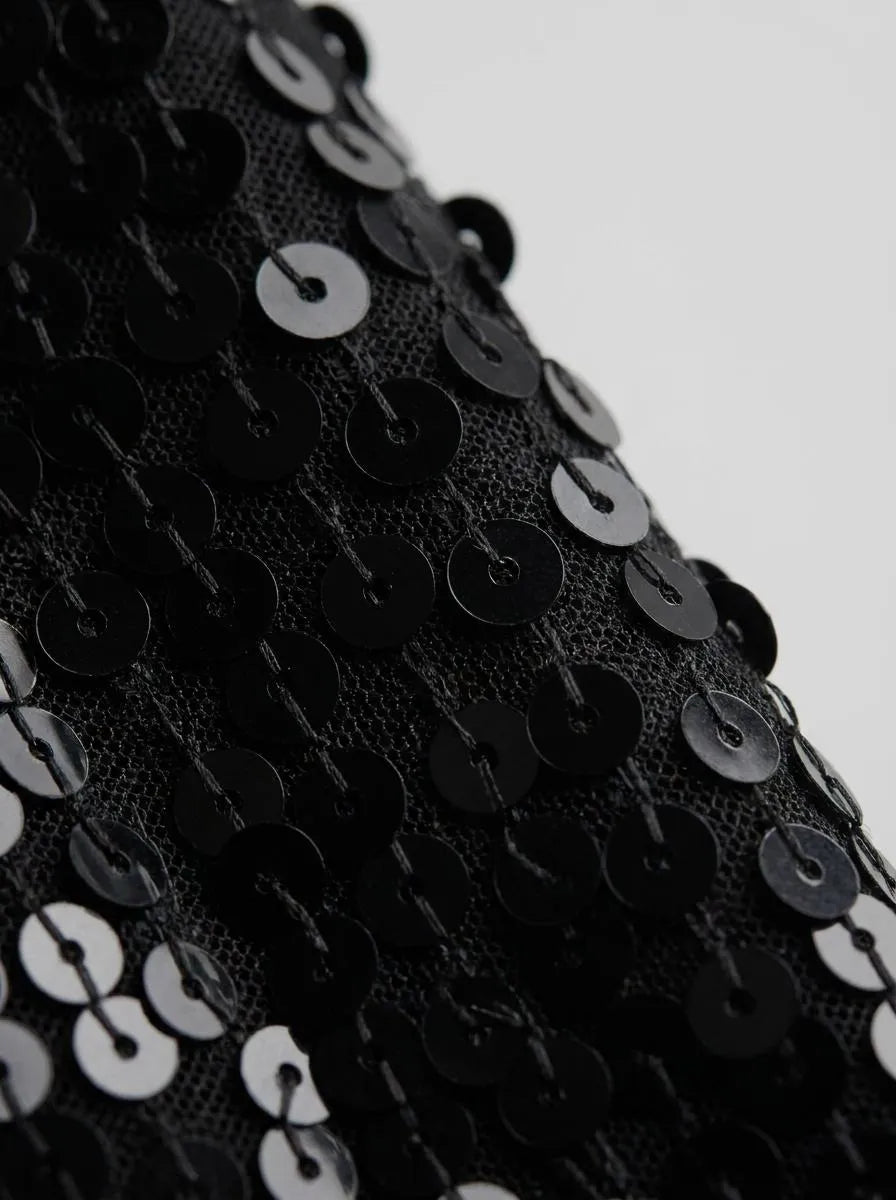 Bella Novelle Flare Broek Pailletten - stofdetail pailletten