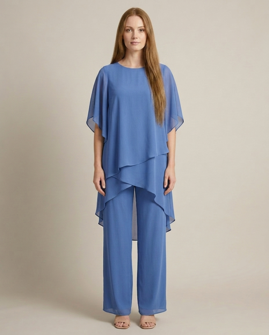 Bella Novelle gelaagde kledingset in blauw, vooraanzicht