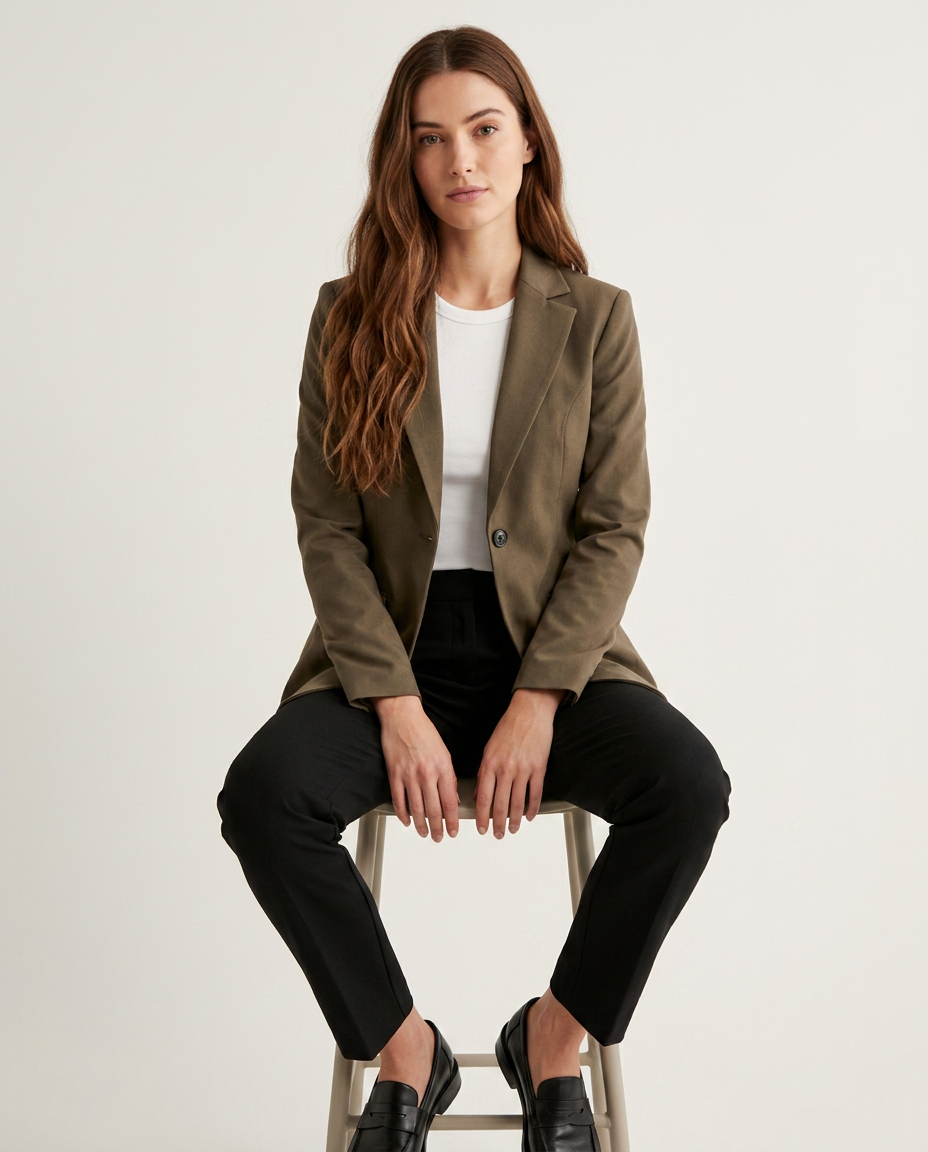 Bella Novelle getailleerde blazer, zittend
