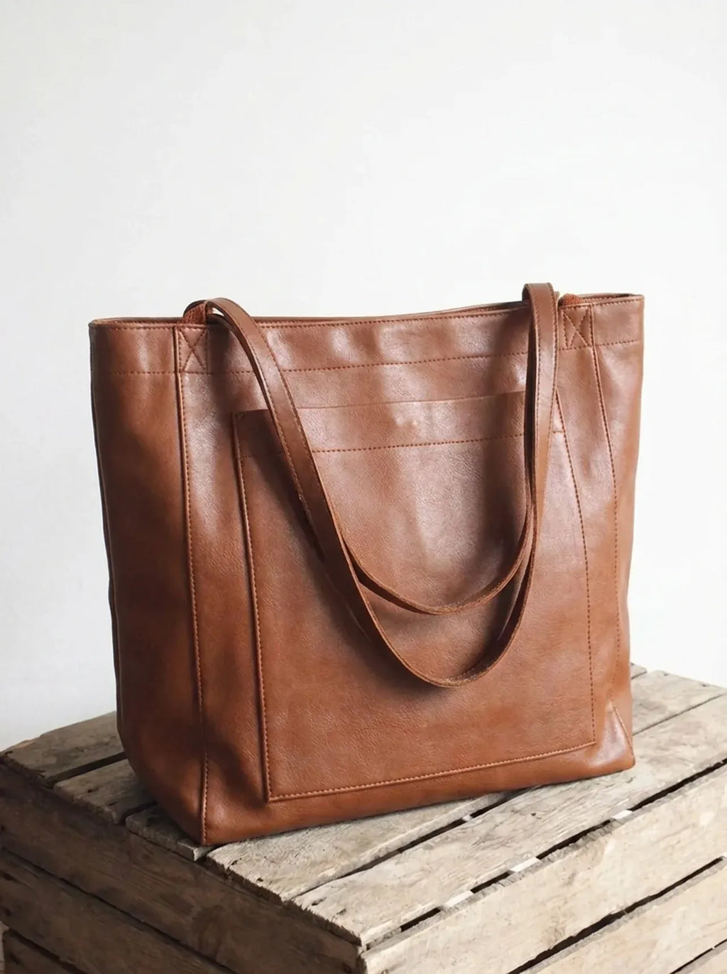 Bella Novelle tote handtas van PU-kunstleer in bruin