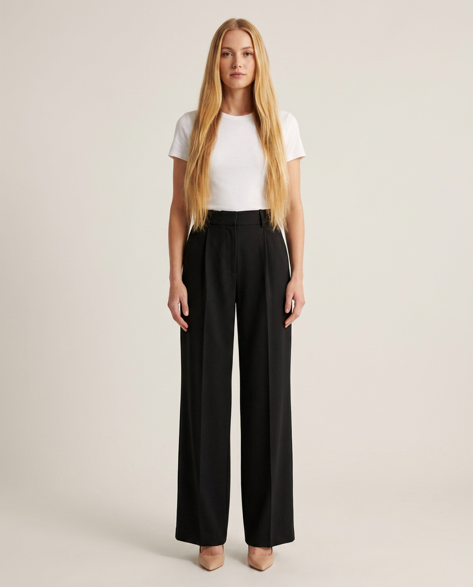 Bella Novelle wide leg broek in zwart