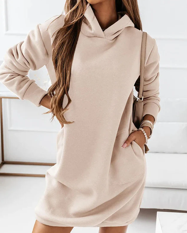 Bella Novelle hoodie-jurk in Beige