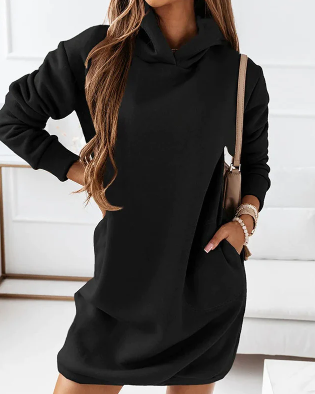 Bella Novelle hoodie-jurk in Zwart