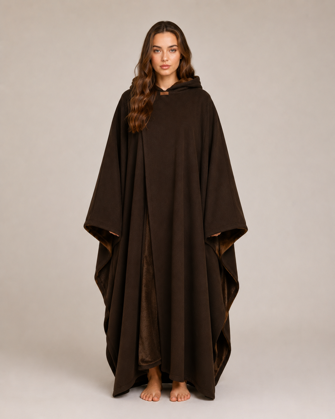 Bella Novelle oversized hoodiedeken voor dames in donkerbruin