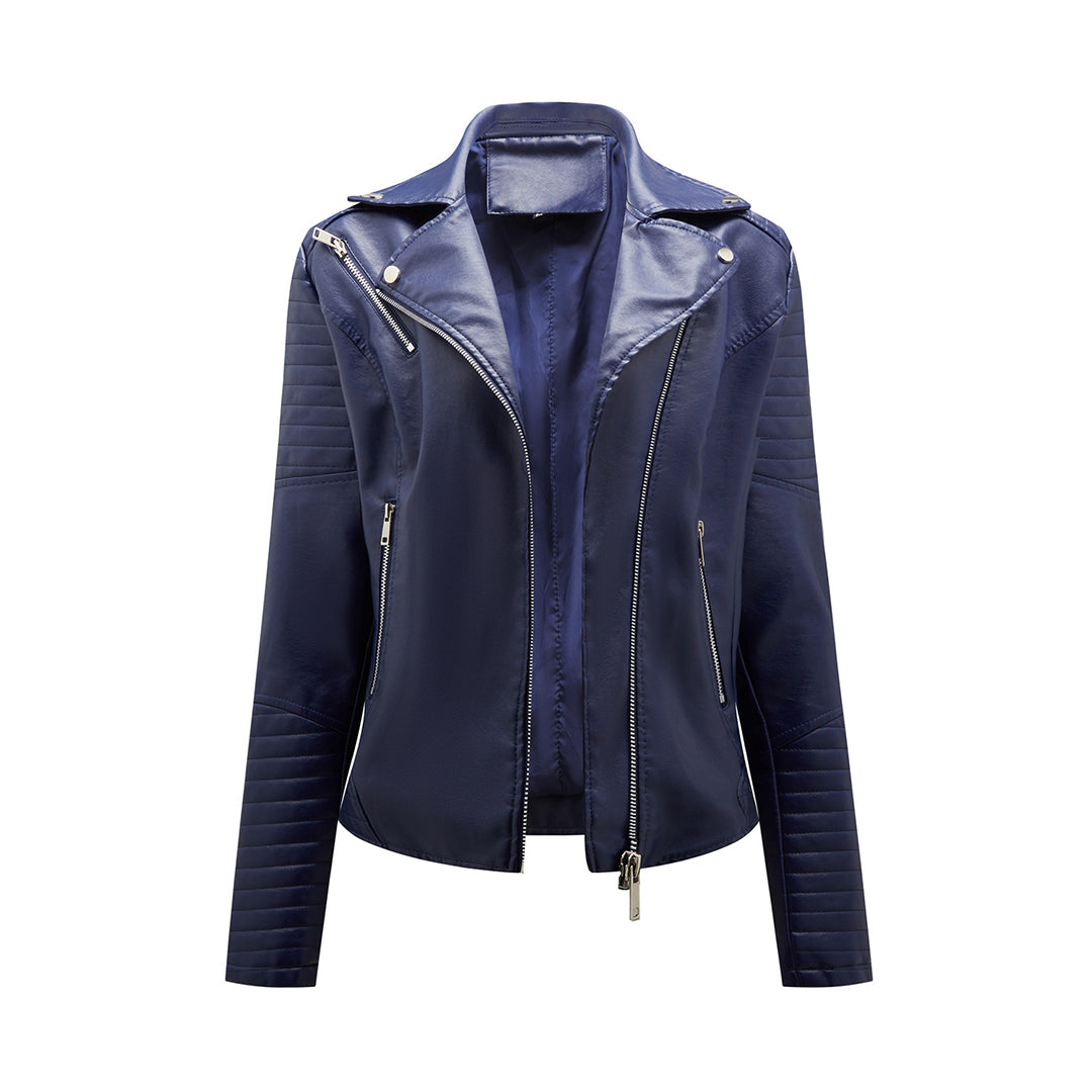 Bella Novelle jas met leerlook voor dames, productfoto van de voorsluiting