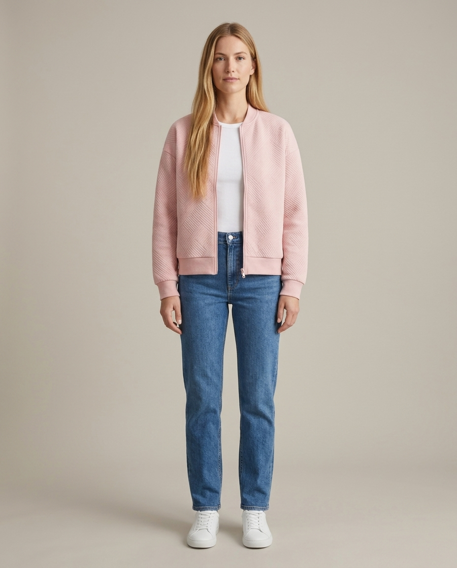 Jasje lichtgewicht met rits roze