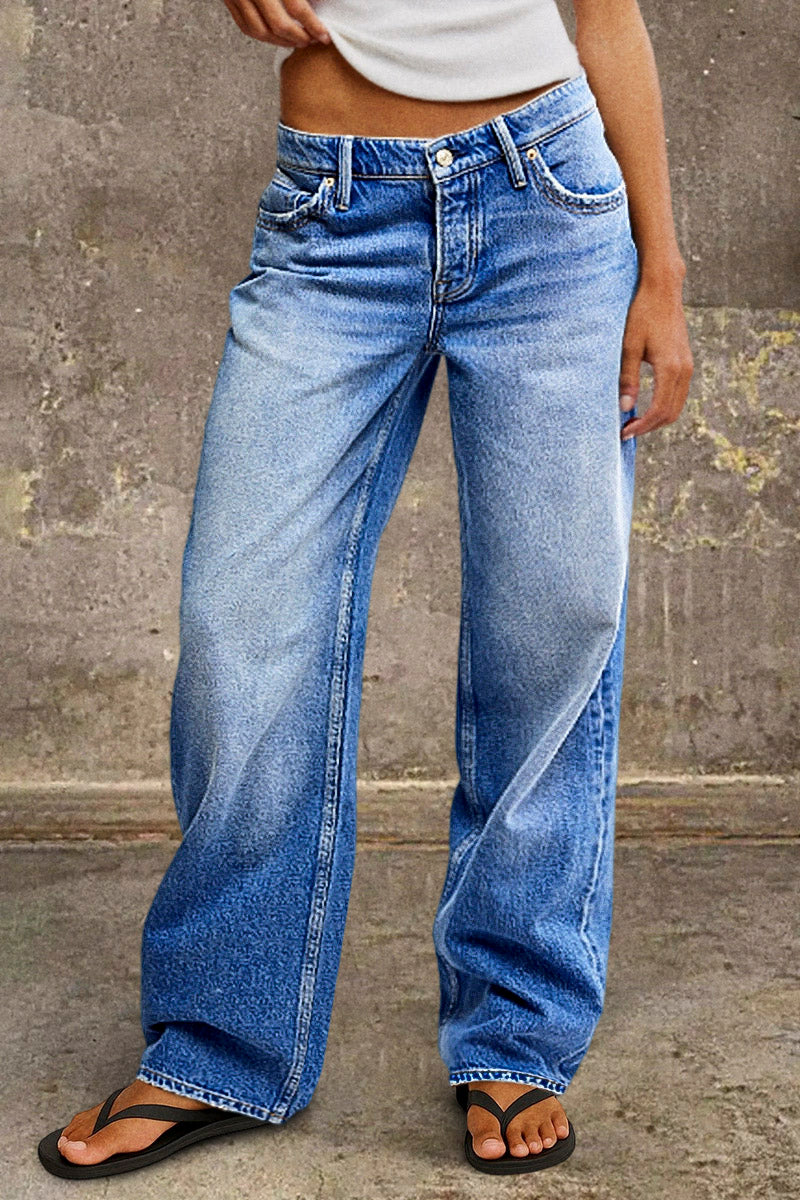 Bella Novelle jeans met recht model in blauw