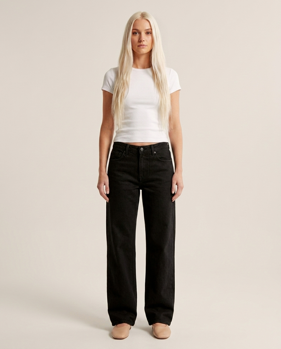 Bella Novelle jeans met wijde pijp in zwart