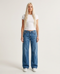 Bella Novelle jeans met wijde pijp in blauw, vooraanzicht