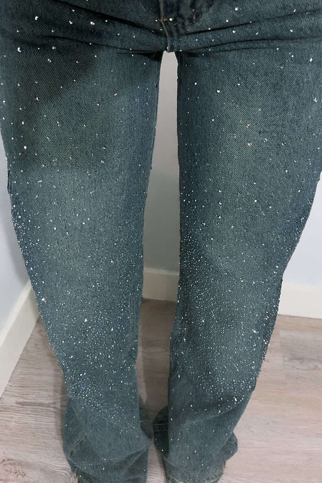 Bella Novelle wide leg jeans met glitter, productfoto