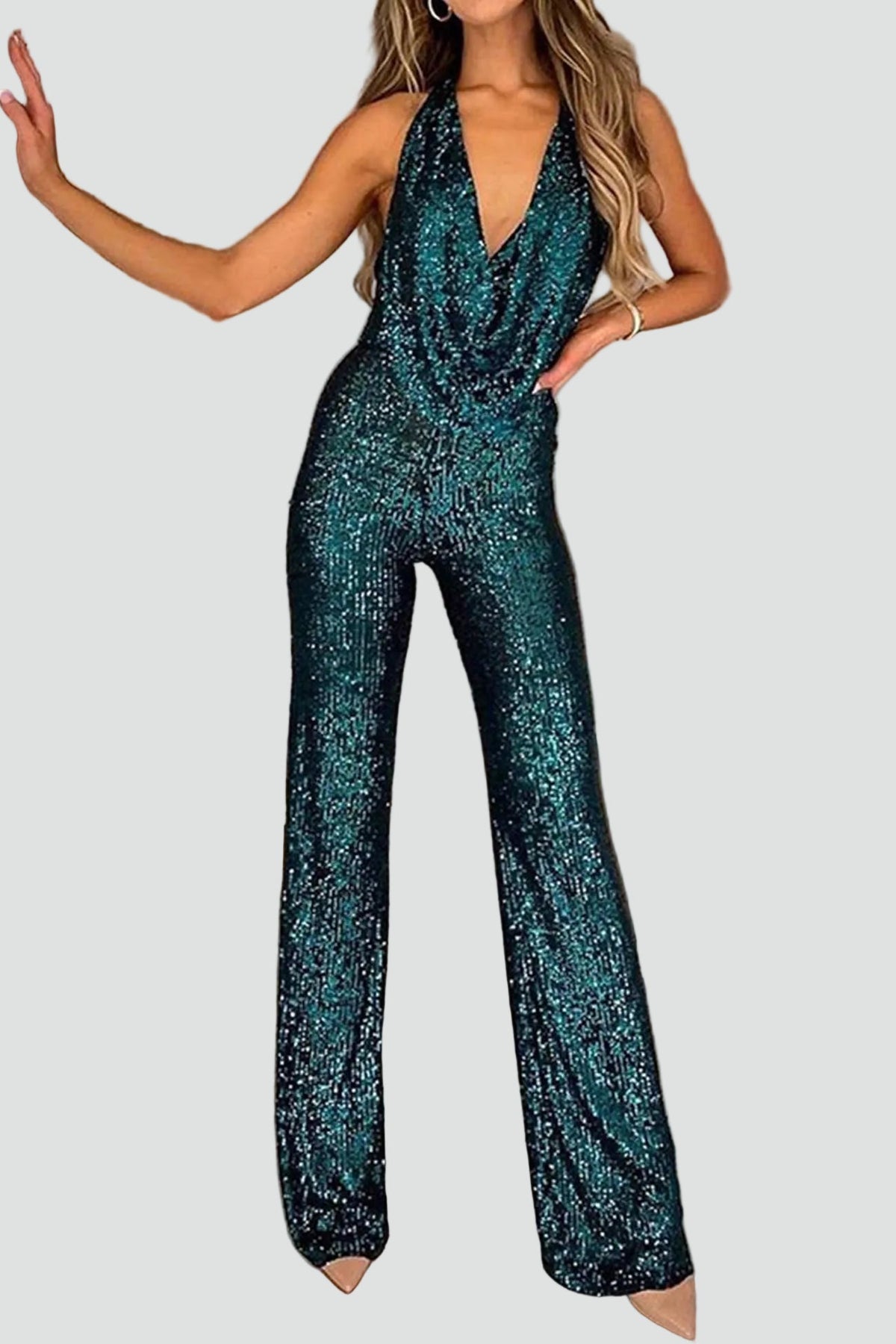 Bella Novelle jumpsuit in Groen