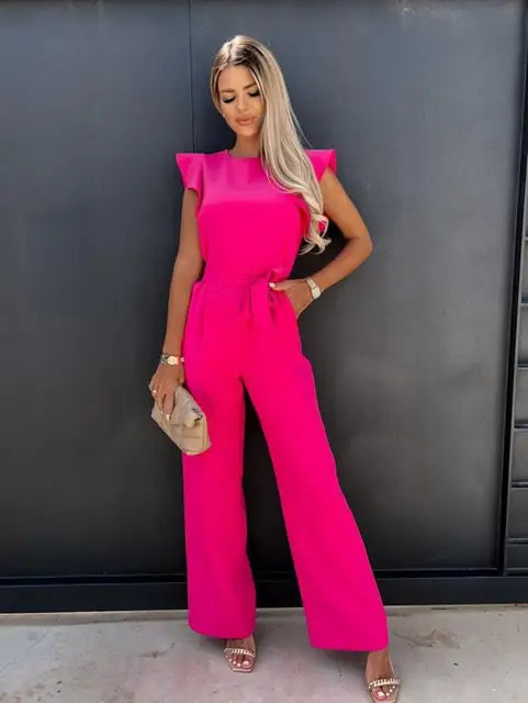 Bella Novelle jumpsuit wijde pijpen dames, productfoto 3