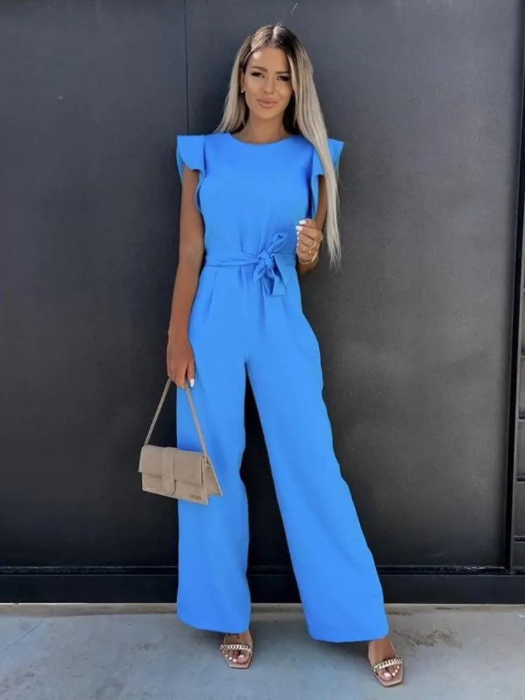 Bella Novelle jumpsuit wijde pijpen dames, productfoto 4