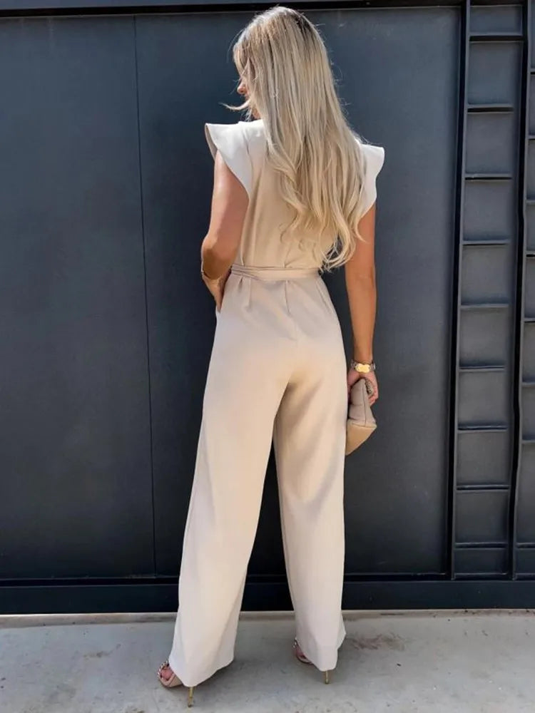Bella Novelle jumpsuit wijde pijpen dames, productfoto 6