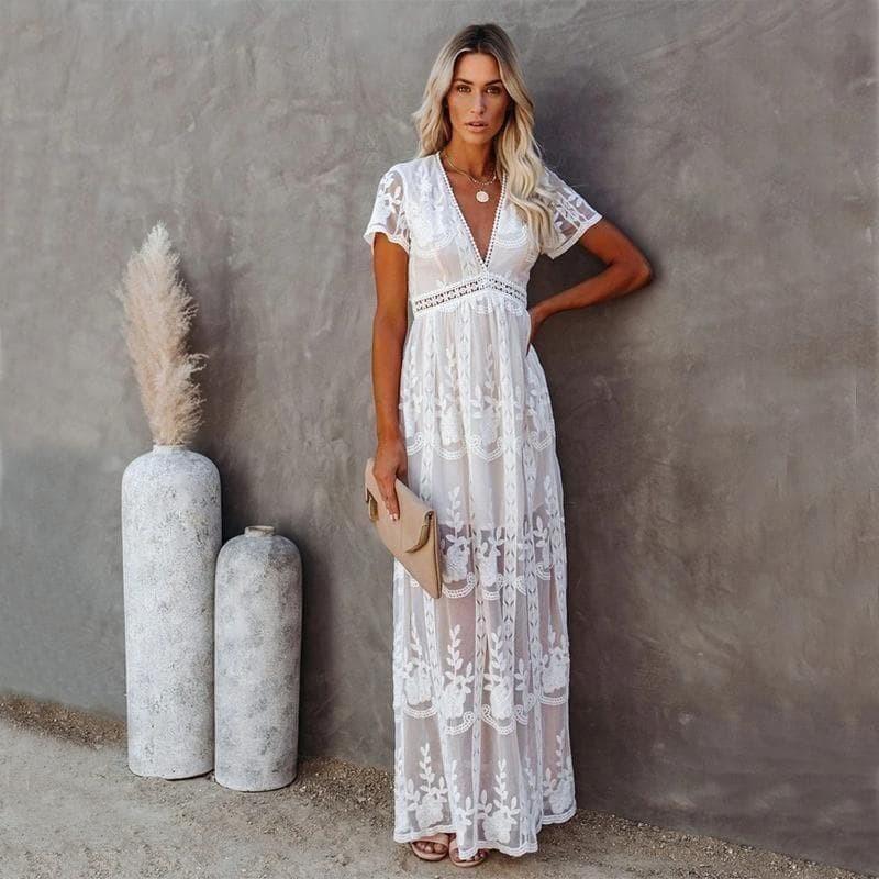 Bella Novelle kanten maxi jurk dames, productfoto
