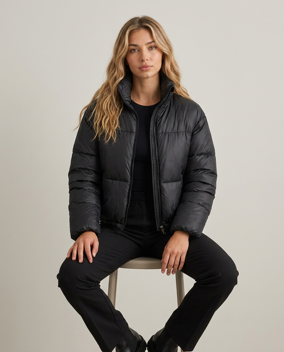 Bella Novelle korte puffer jas, zittend