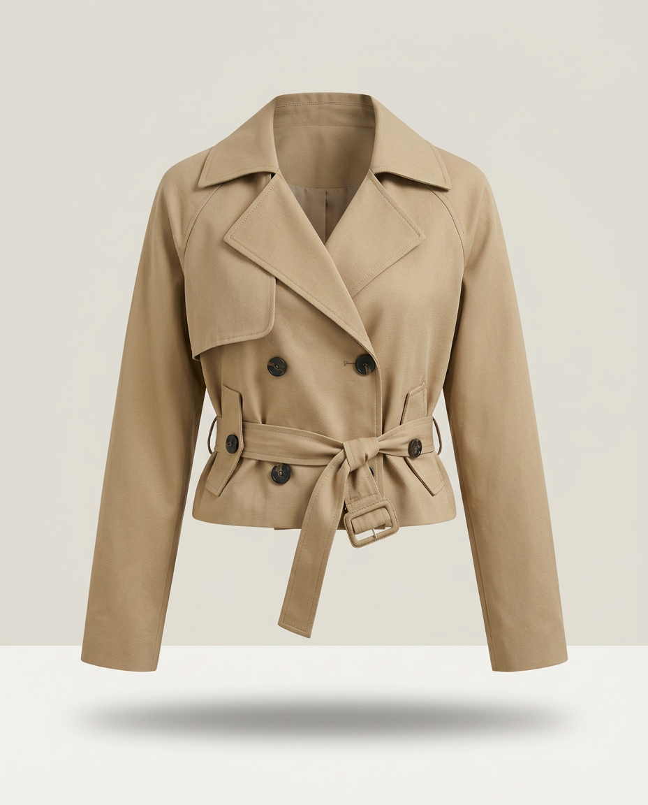 Bella Novelle korte trenchcoat met stormflap, productfoto