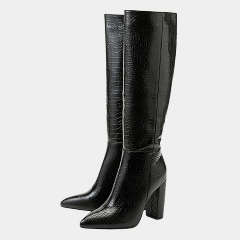 Bella Novelle kniehoge laarzen dames in zwart, productfoto 6