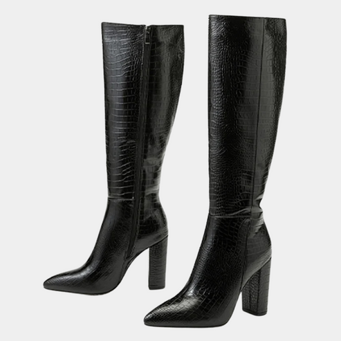 Bella Novelle kniehoge laarzen dames in zwart, productfoto