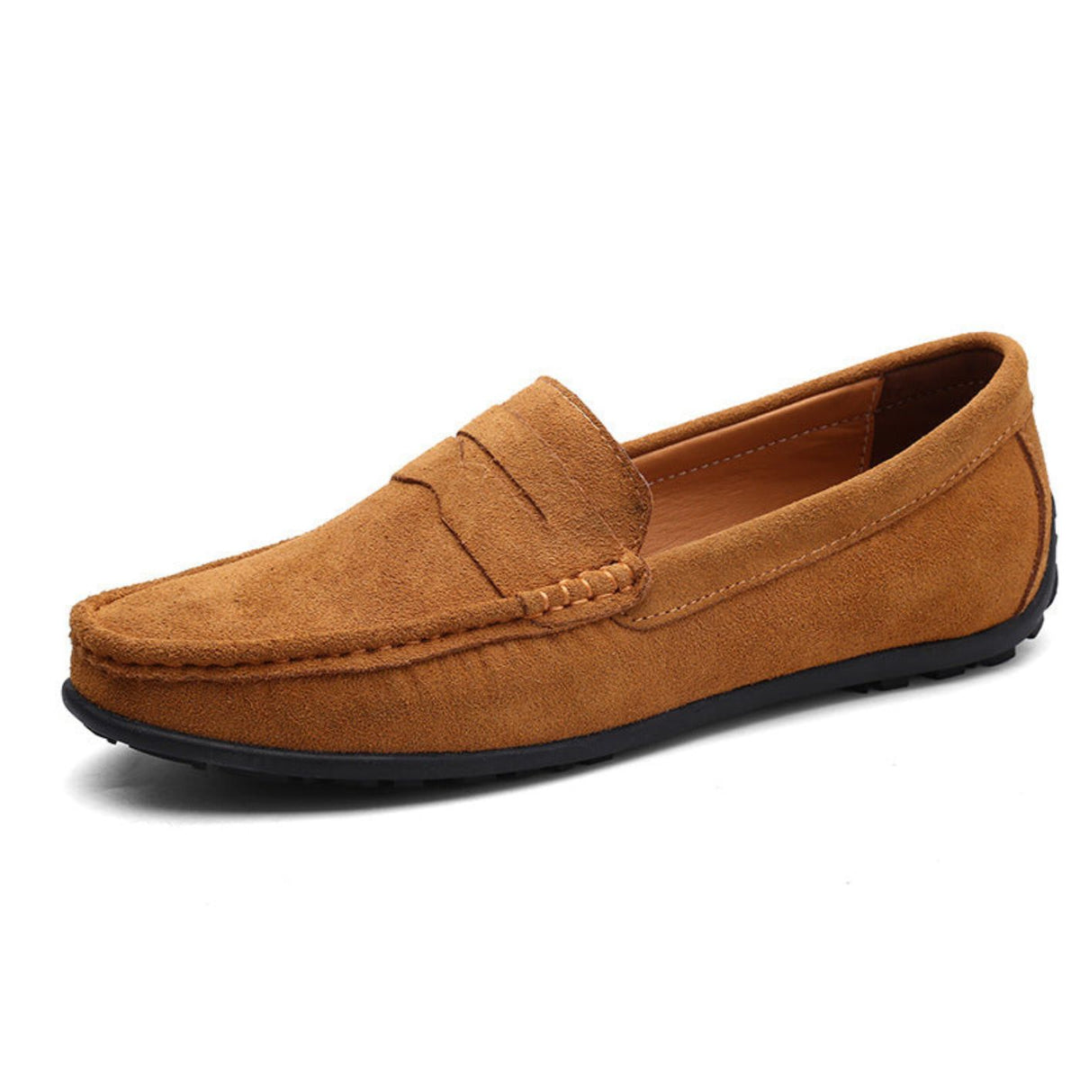Bella Novelle suède loafers voor dames in karamel