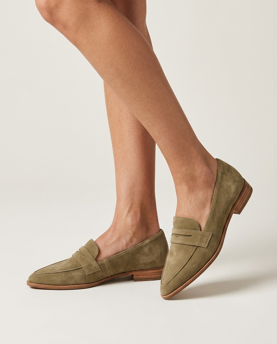 Loafer khaki - gedragen detail