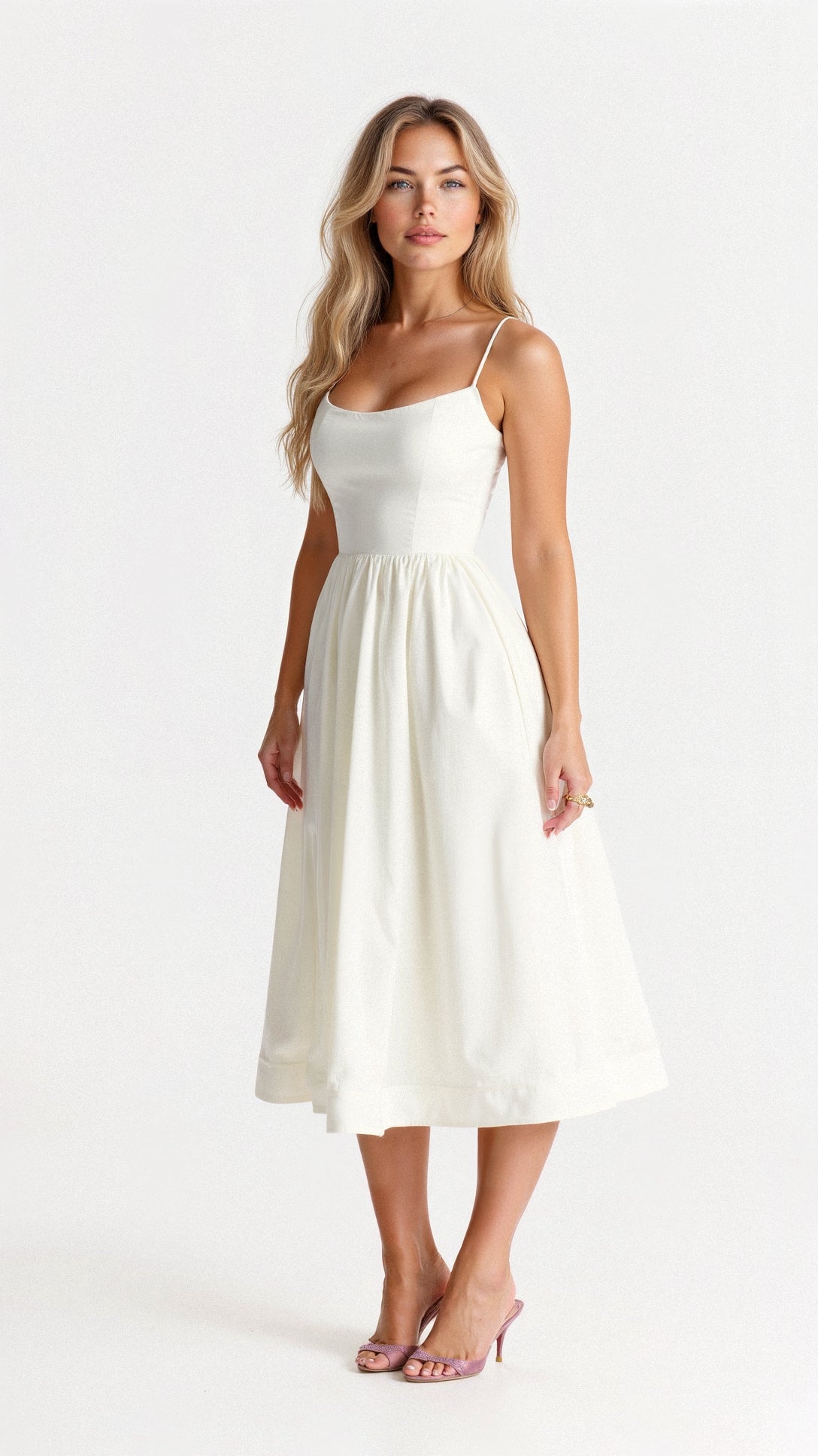 Bella Novelle mouwloze maxi jurk in wit