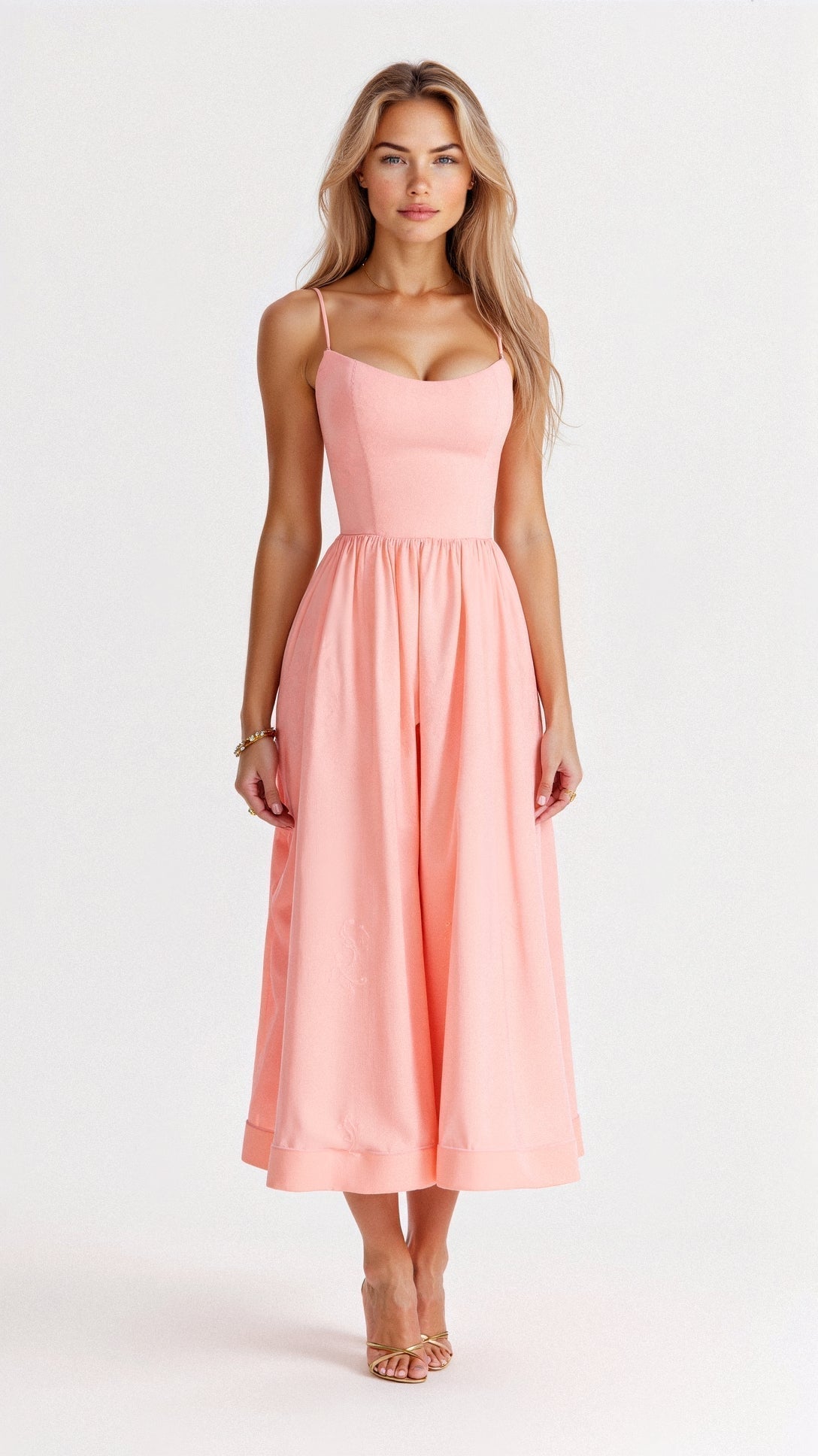 Bella Novelle mouwloze maxi jurk in roze