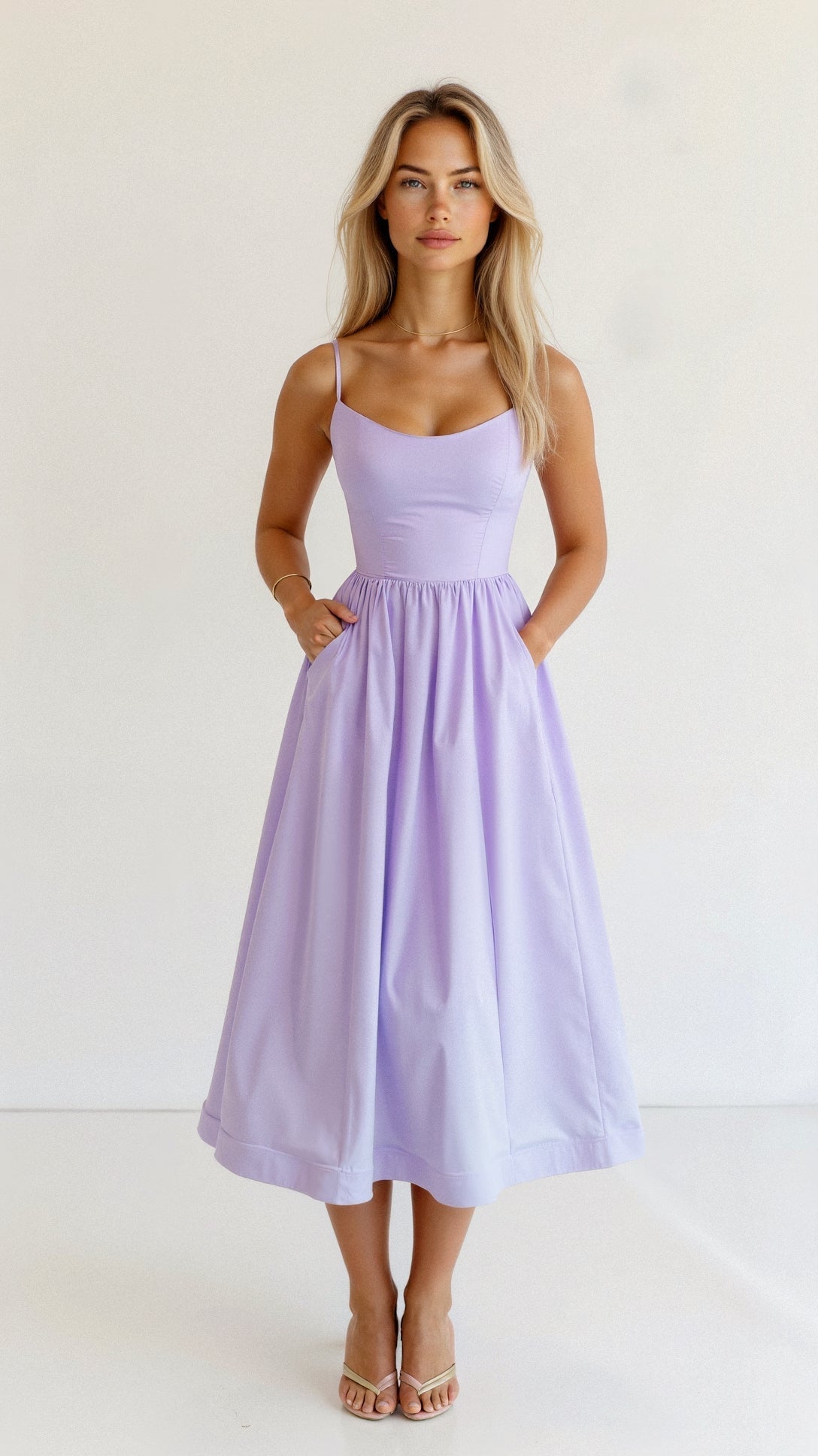 Bella Novelle mouwloze maxi jurk in lila