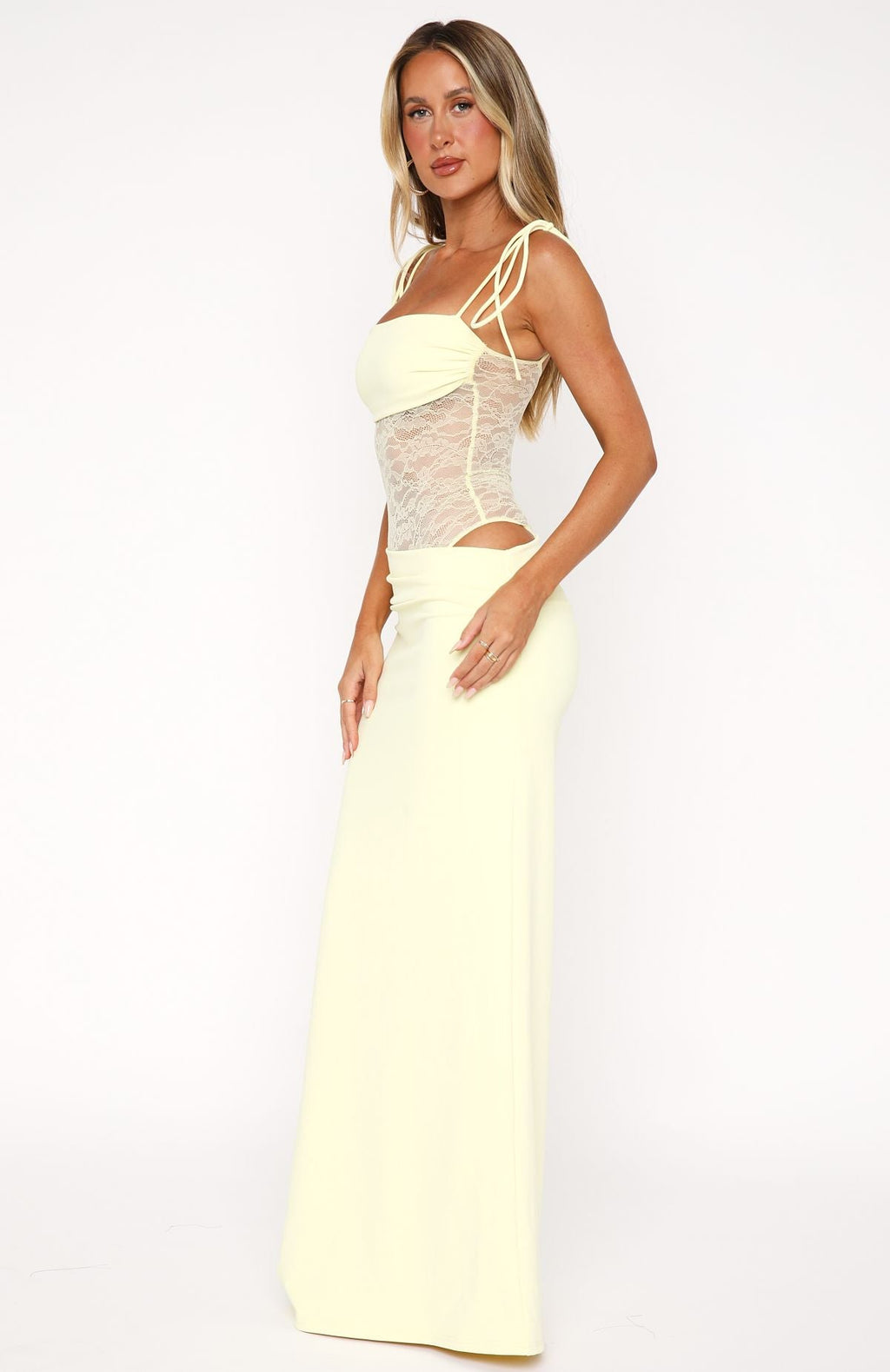Bella Novelle maxi jurk met kant dames, productfoto 7