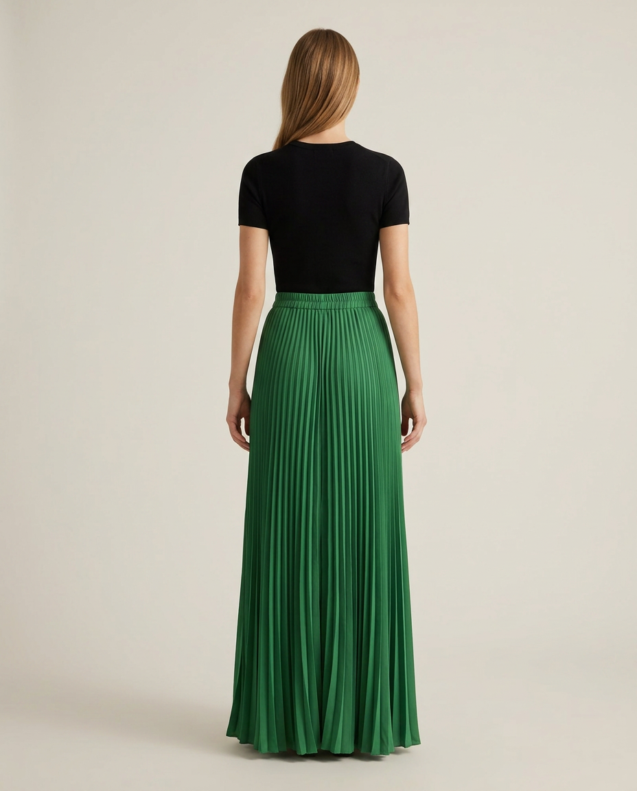 Bella Novelle maxi rok plissé, achteraanzicht