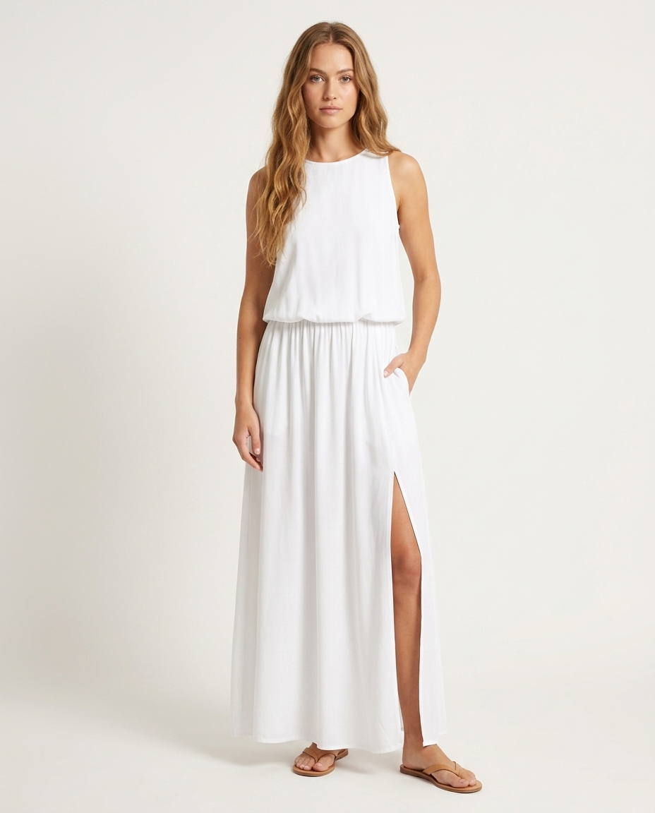 Boho maxi-jurk wit