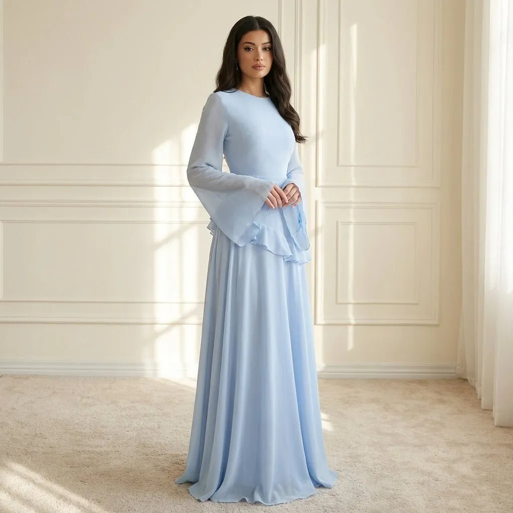 Bella Novelle maxi-jurk in Lichtblauw