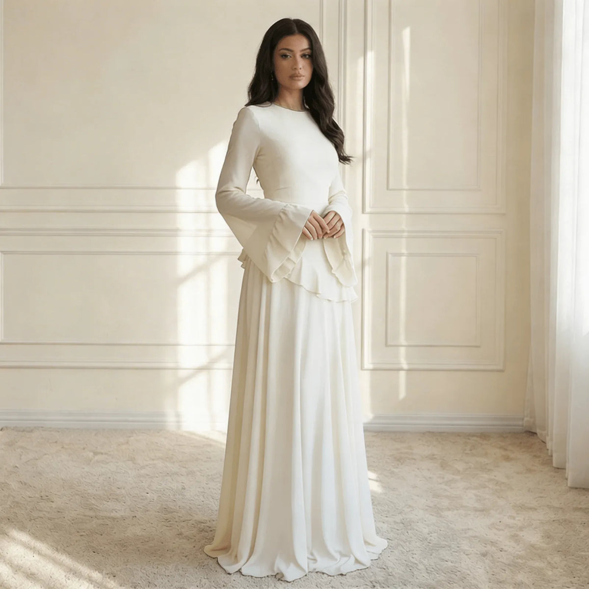 Bella Novelle maxi-jurk in Wit