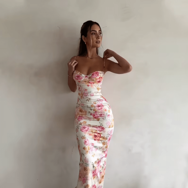 Bella Novelle maxijurk in Roze