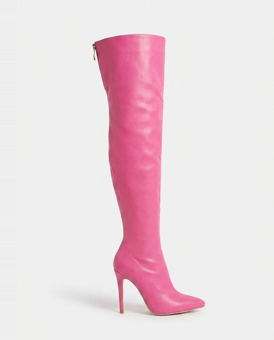 Bella Novelle overknee laarzen in Fuchsia